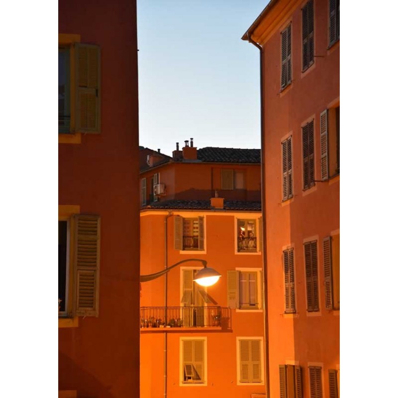 Fotokonst av färgstarka hus. Inspireras av vackra fototavlor från Spoca