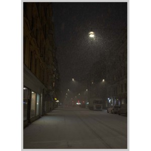 Tavla med foto av snöflingor i Stockholm. Episk fotokonst - Spoca
